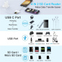 NK-104 Pro 4в1 редуктор с четец за карти - слот за SD / TF карта / USB-C / USB-A към USB-C / Lightning - бял
