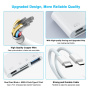 NK-104 Pro 4в1 редуктор с четец за карти - слот за SD / TF карта / USB-C / USB-A към USB-C / Lightning - бял