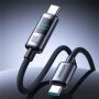JOYROOM S-A16 Pro Плетен кабел за зареждане и данни - USB-C към USB-C - 1,2 m - черен