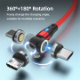ENKAY 3в1 кабел за зареждане и данни със сменяеми магнитни конектори - USB-A към USB-C / Lightning / micro USB - 1 m - черен