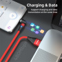 ENKAY 3в1 кабел за зареждане и данни със сменяеми магнитни конектори - USB-A към USB-C / Lightning / micro USB - 1 m - черен