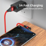 ENKAY 3в1 кабел за зареждане и данни със сменяеми магнитни конектори - USB-A към USB-C / Lightning / micro USB - 1 m - черен