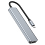 7в1 хъб - слот за SD / TF карта / HDMI / 2x USB-C / 2x USB-A към USB-C - сив