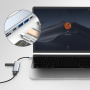 7в1 хъб - слот за SD / TF карта / HDMI / 2x USB-C / 2x USB-A към USB-C - сив