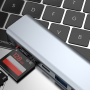 7в1 хъб - слот за SD / TF карта / HDMI / 2x USB-C / 2x USB-A към USB-C - сив