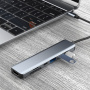 7в1 хъб - слот за SD / TF карта / HDMI / 2x USB-C / 2x USB-A към USB-C - сив