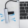 7в1 хъб - слот за SD / TF карта / HDMI / 2x USB-C / 2x USB-A към USB-C - сив