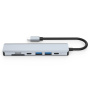 7в1 хъб - слот за SD / TF карта / HDMI / 2x USB-C / 2x USB-A към USB-C - сив
