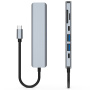 7в1 хъб - слот за SD / TF карта / HDMI / 2x USB-C / 2x USB-A към USB-C - сив