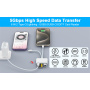 NK-104 Pro 4в1 редуктор с четец за карти - слот за SD / TF карта / USB-C / USB-A към USB-C / Lightning - бял
