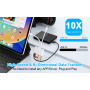 NK-104 Pro 4в1 редуктор с четец за карти - слот за SD / TF карта / USB-C / USB-A към USB-C / Lightning - бял