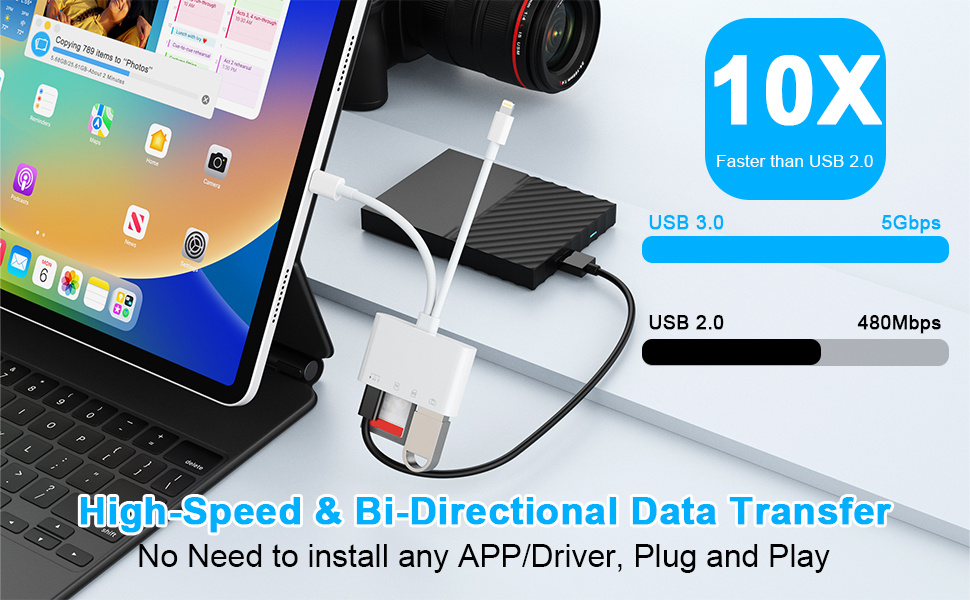 NK-104 Pro 4в1 редуктор с четец за карти - слот за SD / TF карта / USB-C / USB-A към USB-C / Lightning - бял NK-104 Pro 4в1 редуктор с четец за карти - слот за SD / TF карта / USB-C / USB-A към USB-C / Lightning - бял