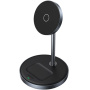 UGREEN 2в1 магнитен безжичен стенд за iPhone / AirPods - 20W - тъмно сив
