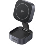 UGREEN Qi2 2-в-1 сгъваема магнитна безжична стойка за iPhone / AirPods - 15W - тъмно сива