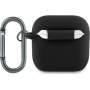 Lacoste Croc Logo силиконов калъф с карабинер за AirPods 4 / 5 - черен