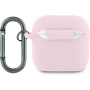 Силиконов калъф с карабинер Lacoste Croc Logo за AirPods 4 / 5 - розов