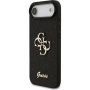 Guess Fixed Glitter 4G Metal Logo блестящ калъф за iPhone Air - черен