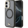 Lacoste Frosted Finish Gold Logo калъф с MagSafe за iPhone 17 - сив