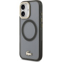Lacoste Frosted Finish Gold Logo калъф с MagSafe за iPhone 17 - сив