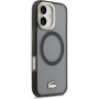 Lacoste Frosted Finish Gold Logo калъф с MagSafe за iPhone 17 - сив