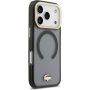 Калъф Lacoste Frosted Finish Gold Logo с MagSafe за iPhone 17 Pro - сив