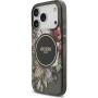 Guess IML Flowers Strap кейс с каишка и MagSafe за iPhone 17 Pro - сив