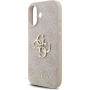 Калъф с каишка Guess 4G Metal Logo за iPhone 17 - розов