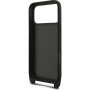 Karl Lagerfeld Saffiano Crossbody Metal Karl and Choupette калъф с регулируема презрамка за iPhone 17 Pro Max - черен