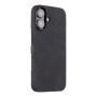 Tactical Aramid калъф с десен на въглеродни влакна и MagSafe за iPhone 17 - тъмносив