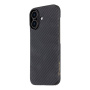 Tactical Aramid калъф с десен на въглеродни влакна и MagSafe за iPhone 17 - тъмносив