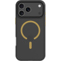 Tactical Hyperstealth 2.0 прозрачен калъф с жълт MagSafe за iPhone 17 Pro Max - черен