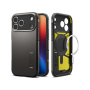 Spigen Tough Armor T устойчив калъф със стойка и MagSafe за iPhone 17 Pro - тъмно сив
