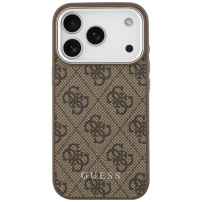 Guess 4G калъф с MagSafe за iPhone 17 Pro - кафяв