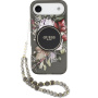 Guess IML Flowers Strap кейс с каишка и MagSafe за iPhone Air - сив