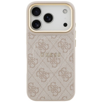 Guess 4G Gold Frame кейс с MagSafe за iPhone 17 Pro Max - розов