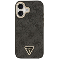 Калъф Guess 4G Triangle Logo Gold Frame с MagSafe за iPhone 17 - сив