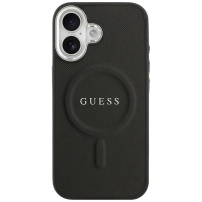 Калъф Guess Saffiano с MagSafe за iPhone 17 - черен