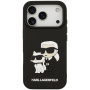 Karl Lagerfeld 3D Rubber Karl and Choupette калъф за iPhone 17 Pro Max - черен