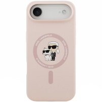 Karl Lagerfeld Karl and Choupette силиконов калъф с MagSafe за iPhone Air - розов