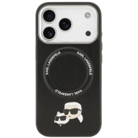 Karl Lagerfeld Karl and Choupette Heads Pins калъф с MagSafe за iPhone 17 Pro - черен