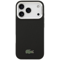 Lacoste Iconic Petit Pique Camera Stand кейс с MagSafe за iPhone 17 Pro Max - черен