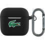 Lacoste Croc Logo силиконов калъф с карабинер за AirPods 4 / 5 - черен