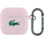 Силиконов калъф с карабинер Lacoste Croc Logo за AirPods 4 / 5 - розов