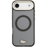 Lacoste Frosted Finish Gold Logo кейс с MagSafe за iPhone Air - сив