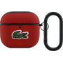 Lacoste Petit Pique Croc Logo Patch калъф с карабинер за AirPods 4 / 5 - червен