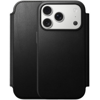 Nomad Modern Leather Folio флип калъф с MagSafe за iPhone 17 Pro - черен