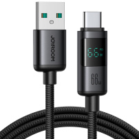 JOYROOM S-A16 Pro плетен кабел за зареждане и данни - USB-A към USB-C - 1,2 m - черен