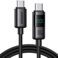 JOYROOM S-A16 Pro Плетен кабел за зареждане и данни - USB-C към USB-C - 1,2 m - черен