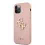 Guess Saffiano Big 4G Metal Logo кейс за iPhone 12 Pro Max - розов