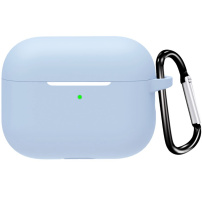 Защитен силиконов калъф с карабинер за AirPods Pro 3 - син